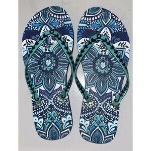 Vera Bradley Sandals Womens 7/8  Medium Blue Island Medallion NWOT